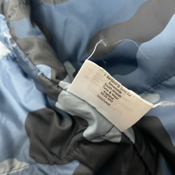 Barbour Baltic Storm Force Blue Camouflage Black Button Up Jacket - Picture 7 of 7